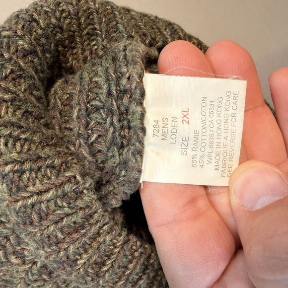 Vintage Woolrich Sweater Mens XXL Brown Rugged Outdoor Ramie/Cotton Hong Kong - Picture 4 of 5